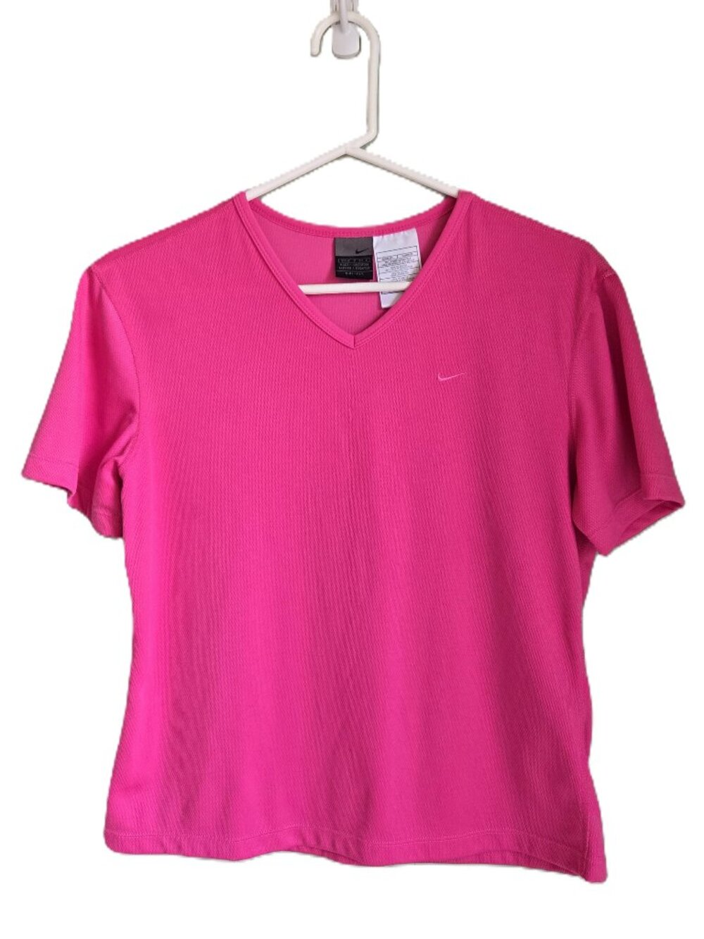 NIKE DRI-FIT AS-NEW Activewear Athletic Sports Top V-Neck Bright Pink Women's S